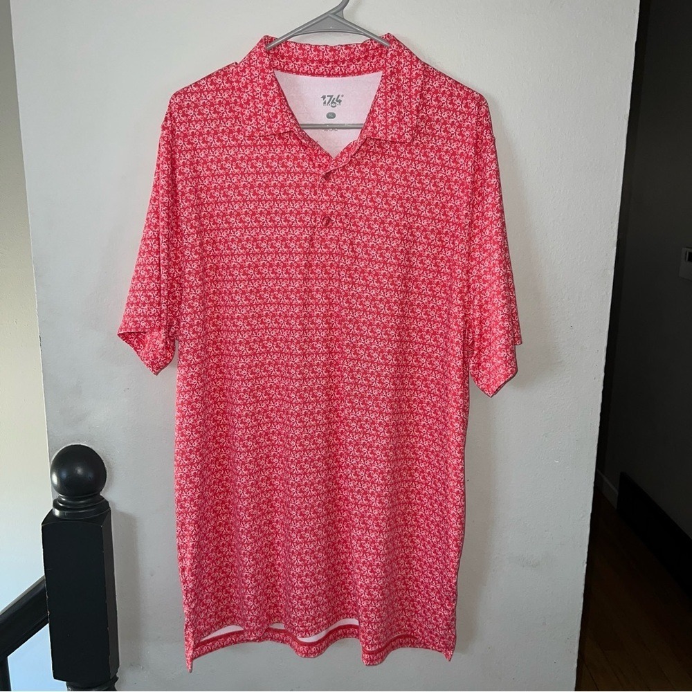 1764 Men's Gear Up Bicycles Red/Hibiscus Golf Polo Shirt - XL - Picture 4 of 10